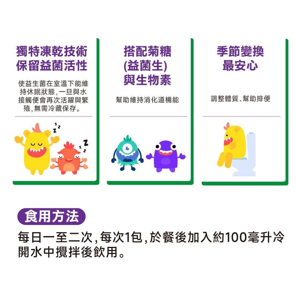 獨特凍乾技術搭配益菌生