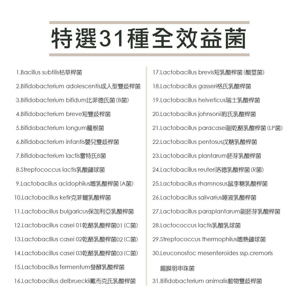 特選31種全效益菌