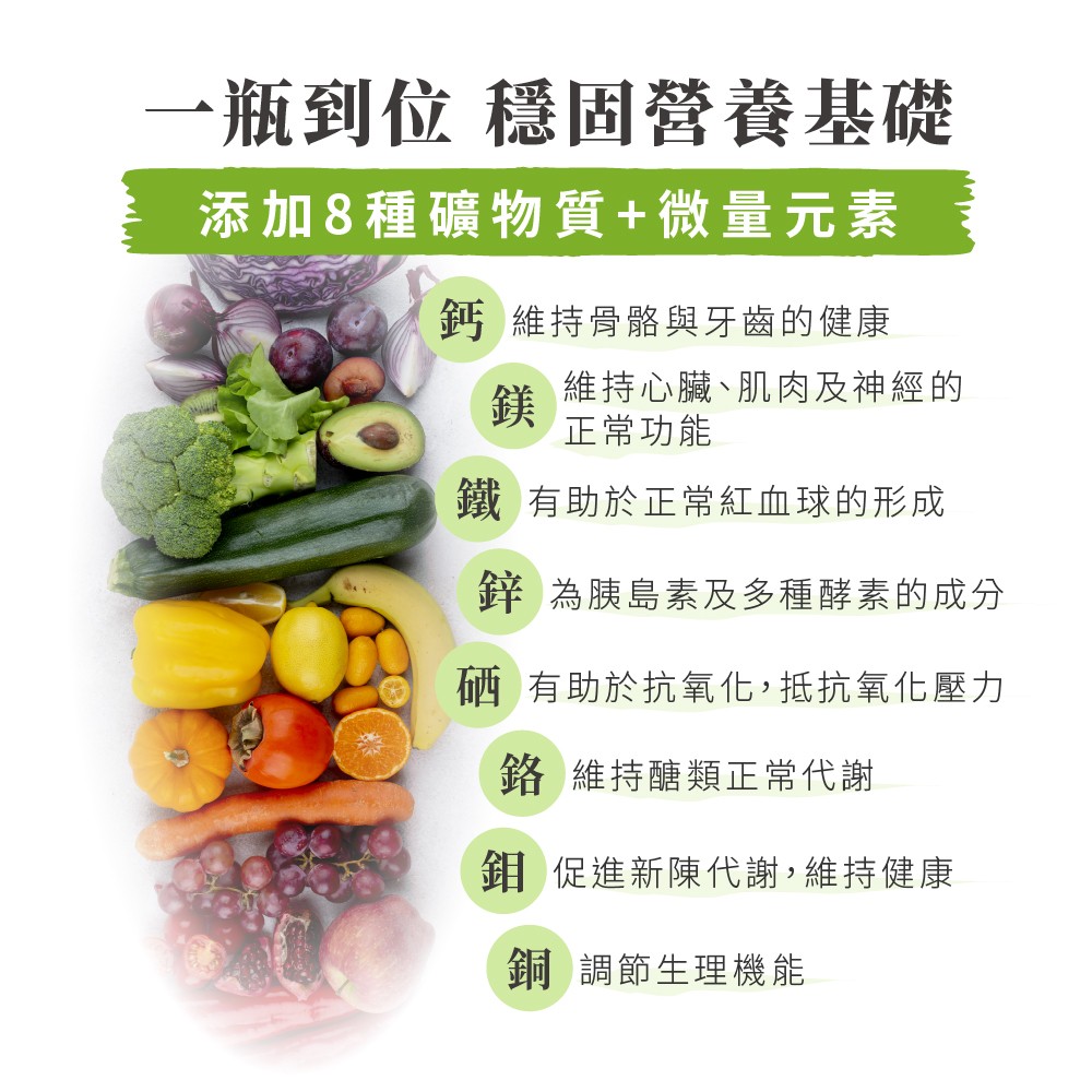 添加8種微量元素，礦物質功效介紹