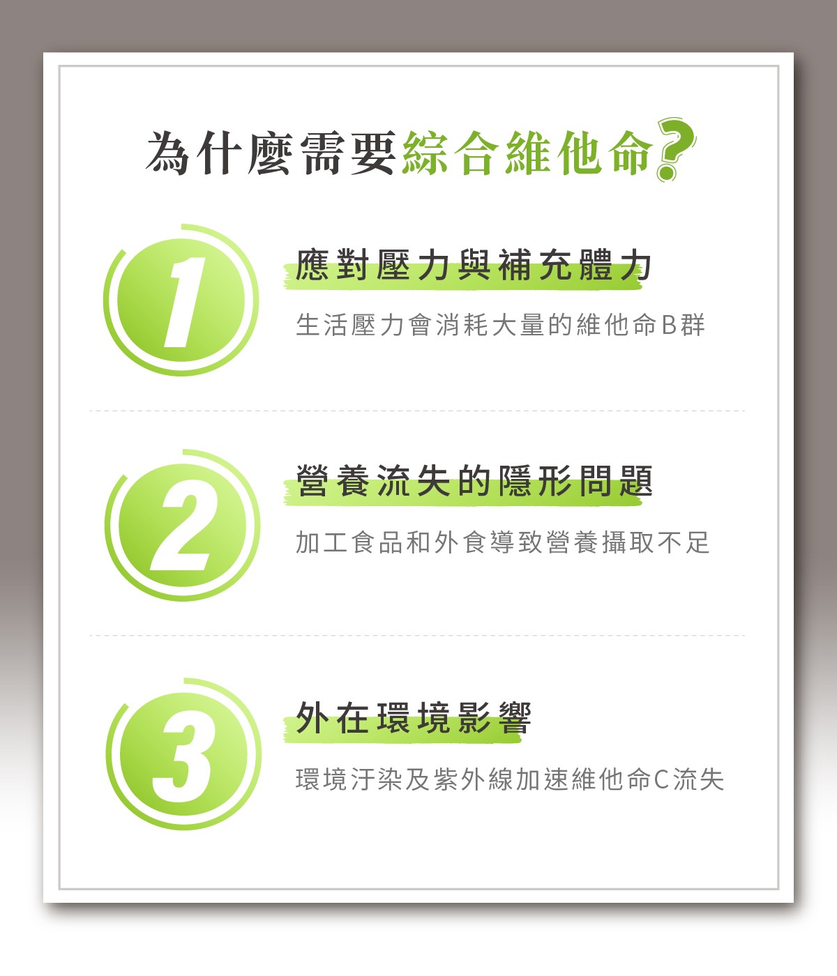 為什麼要吃綜合維他命