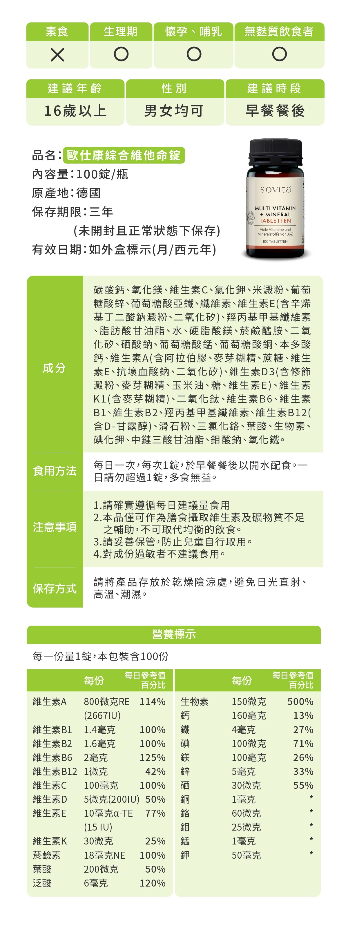 綜合維他命什麼時候吃