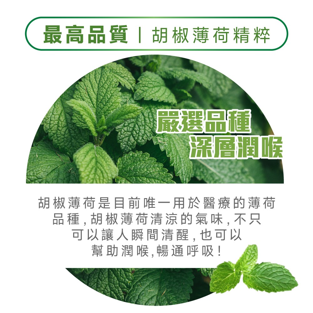 胡椒薄荷精粹，嚴選品種深層潤喉