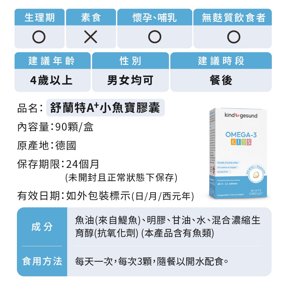 舒特蘭A+小魚寶膠囊怎麼吃
