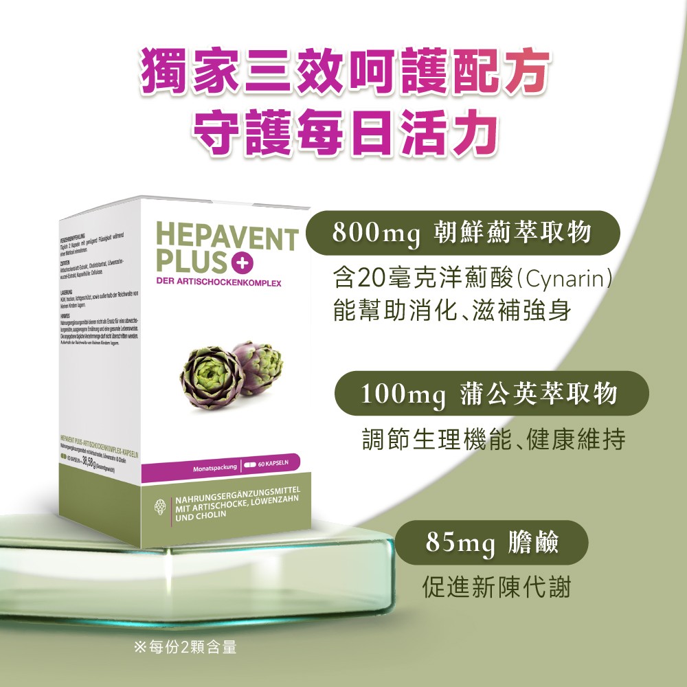 洋薊酸+蒲公英萃取物+膽鹼三效配方