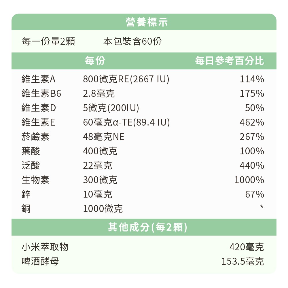 小米萃取物加啤酒酵母