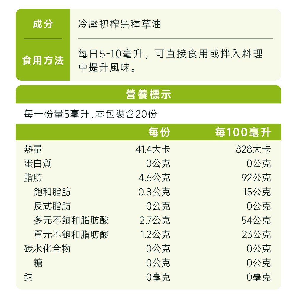 黑種草油怎麼喝
