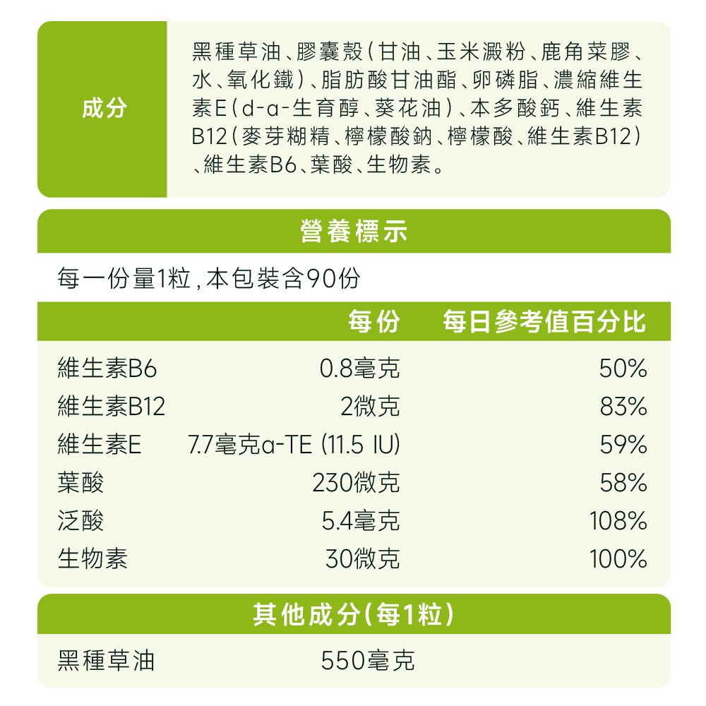 黑種草油膠囊成分